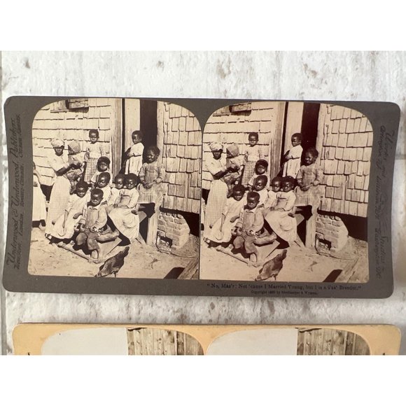 4 Stereoview Cards Black Americana 1895 1901 USA Stereo Card